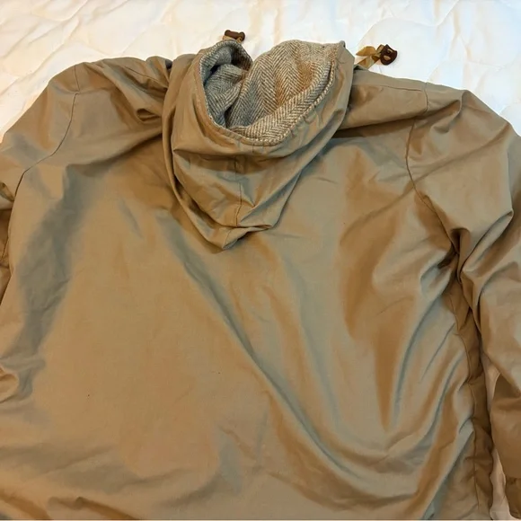 Men's Reversible Brown Hooded Jacket- L - Picture 11 of 11